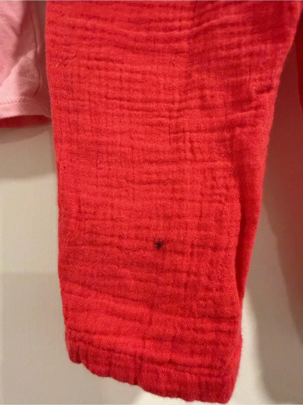 Old Navy Pink Strawberry Tee & Red Drawstring Pants with Floral White Overalls‎